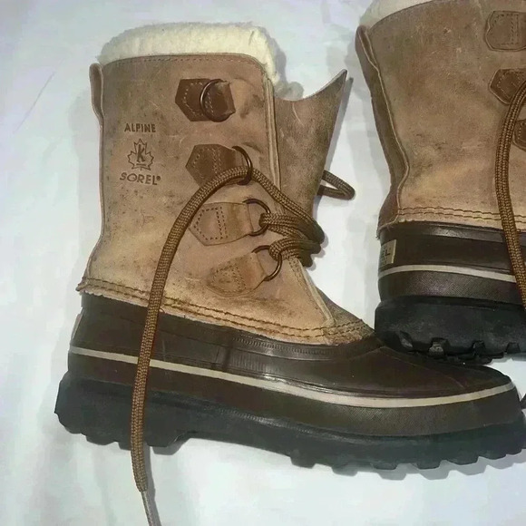 Sorel Alpine Womens Brown Insulated Leather Waterproof Made In Canada SZ 7 - Picture 2 of 14
